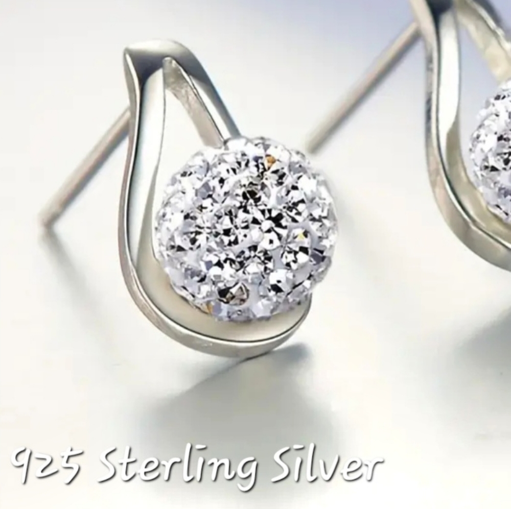 925 Sterling Silver water drop earrings Boutique New Fast Ship. Beautiful!!